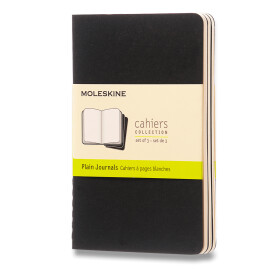 Sešity Moleskine Cahier, S, čisté, 3 ks - černý