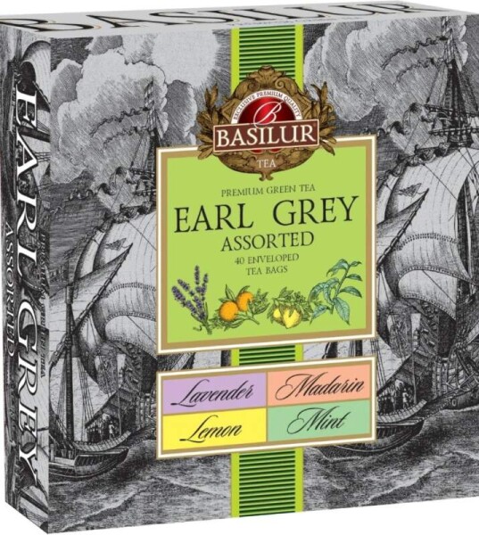BASILUR green Earl Grey Assorted přebal 40 gastro sáčků