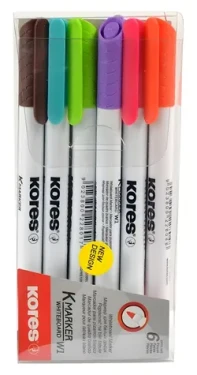 Kores Popisovače na bílé tabule / Sada 6 ks / hrot 2 mm (0075/2284600)