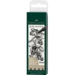 FABER-CASTELL Pitt Artist Pen Popisovač - černá plastové pouzdro 4 ks (167115)