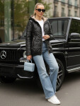 Dámská prošívaná bunda s kapucí černá FashionStreet TY5546 XXL