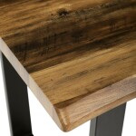 Stůl jídelní, 180x90x75 cm, MDF deska, dekor staré dřevo, kovová nohy ve tvaru U, černý matný lak