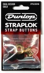 Dunlop 2PSLS034G - STRAPLOK DUAL DESIGN STRAP BUTTON SET - GOLD