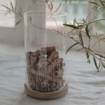 Eulenschnitt Skleněná dóza s víkem Houses 1,4 l, čirá barva, sklo, dřevo