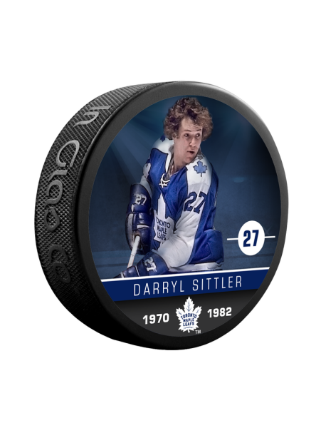 Inglasco / Sherwood Puk Darryl Sittler #27 Toronto Maple Leafs NHL Souvenir Collector Hockey Puck