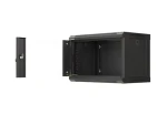Lanberg WF03 6U černá / Nástěnný rozvaděč / 19" / 540×350 mm / skleněné dveře / flat pack (WF03-5306-10B)
