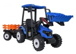 Mamido Dětský elektrický traktor MEGA D68 24V s přívěsem modrý