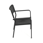 Zahradní židle, kov, plast, černá, AZC-H1021 BK