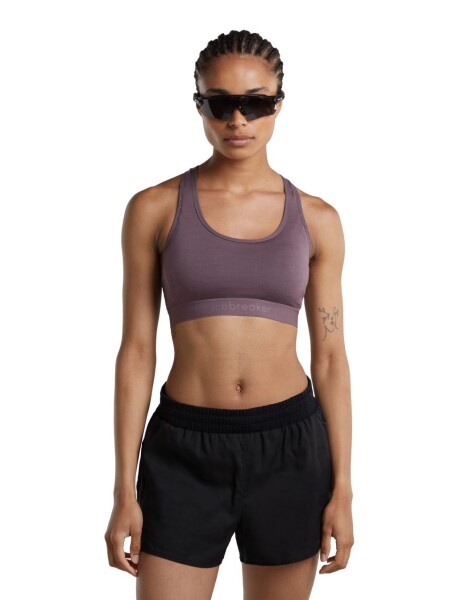 Dámská merino podprsenka ICEBREAKER Wmns Merino 125 ZoneKnit Racerback Bra, Grey Plum velikost: S