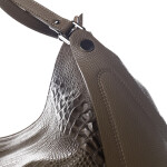 Módní dámská kožená kabelka s motivem krokodýla Ella zemitá