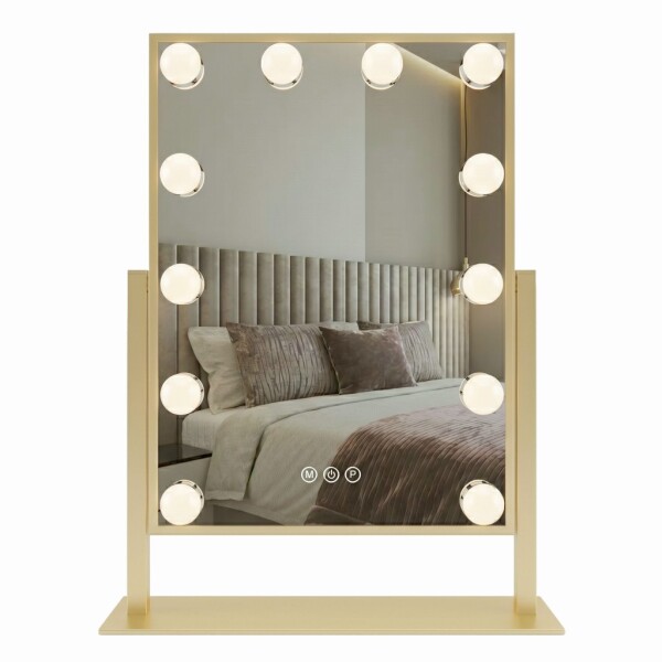 REA - Zrcadlo LED HOLLYWOOD L.Gold 30x40 HOM-01804