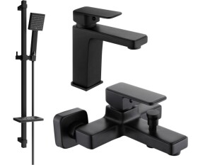 MEXEN - Cetus DQ45 SET vanová a umyvadlová baterie, černá 744303DQ45-70