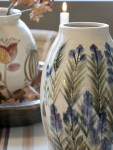 Chic Antique Keramická váza Blue Floral Motif, modrá barva, keramika