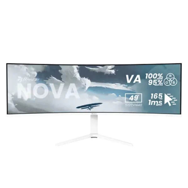 49" Arozzi Nova bílá / Monitor / VA / 5120×1440 / 165Hz / 1500R / HDR10 (AZ-NO-49TUW165-WT)