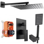 Erga Dual, podomítková sprchová souprava s dešťovou hlavicí 30x30 cm, i-BOX instalační systém, černá matná, ERG-YKA-BP.DUAL30-BLK