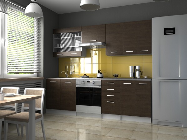 FRONTI Kuchyňská linka PAMELA 240x180 - Wenge