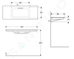 GEBERIT - ONE Umyvadlo nábytkové 1050x400x130 mm, skrytý přepad, bez otvoru pro baterii, vodorovný odtok, KeraTect, bílá 500.396.01.1