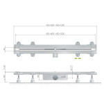 Omp Tea - SUMISURA podlahový žlab s nerezovým roštem, L-450-1230, DN50 983.401.8