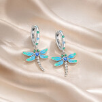 Stříbrné náušnice Vážka - stříbro 925/1000, Stříbrná