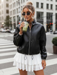 Dámská kožená bunda bomber černá FashionStreet TY5595 M