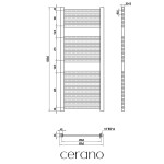 CERANO - Koupelnový elektrický radiátorový set Donovan - WIFI - 300W - černá matná - 1200x500 mm CER-680544