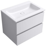 CERANO - Koupelnová skříňka Carole - bílá matná + umyvadlo z lit. mramoru Amati - bílá matná - 60,5x49,5x46,5 CER-203335