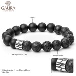 Náramek Maura Lávový Kámen, Onyx, Černá cm