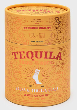 Dárkový set Socks on the Rocks: Tequila (ponožky, sklenice)