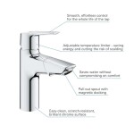 GROHE - QuickFix Start Umyvadlová baterie s výsuvnou koncovkou a výpustí Push-Open, chrom 24205003