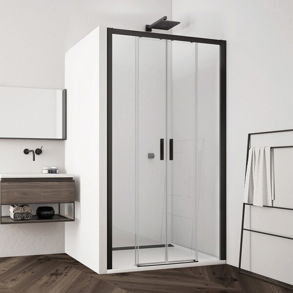 SanSwiss TOP-LINE S Dvoudílné posuvné dveře s 2 pevnými stěnami v rovině TLS41600607