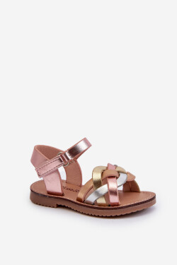 Dětské sandálky s suchým zipem a propletenými pásky v multikoloru Dianttha 20
