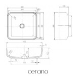 CERANO - Umyvadlo z litého mramoru Viva - na desku - černá matná - 40x40 CER-WB01B