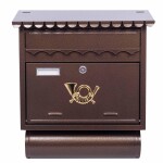 Poštovní schránka hnědá, hranatá stříška, 390x150x440mm, ST 104