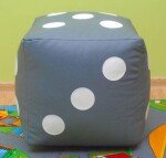 FRONTI Dětský taburet KOSTKA 40 cm - šedá + bílá