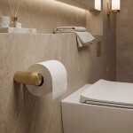 REA - Držák na toaletní papír 64105 SOLO Brush Gold REA-84206