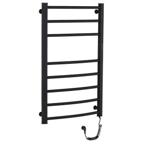 CERANO - Elektrický sušák ručníků Luca, s displejem - 128 W - černá matná - 860x550 mm LIV-EG-8-55