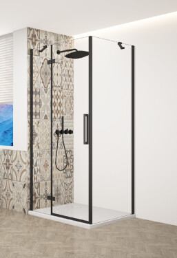 GELCO - TRINITY BLACK obdélníkový kout 1200x800 levý, čiré sklo, GT5680-12CL-B GT5680-12CL-B