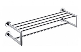 SAPHO - X-ROUND polička na ručníky dvojitá s hrazdou 600x160x225, chrom XR416