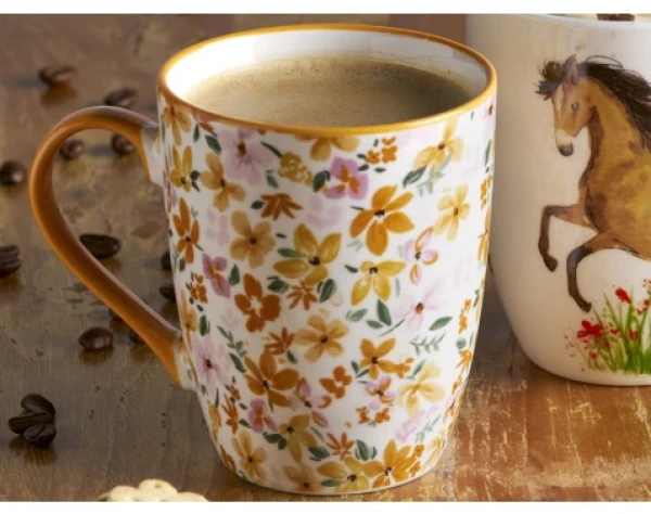 Hrnek Akvarelové květiny, 340 ml