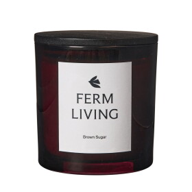 Ferm Living Vonná svíčka Vitto Brown Sugar, hnědá barva, sklo