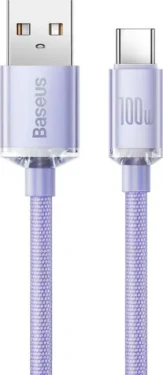 Baseus CAJY000505 Kabel USB-A (M) - USB-C (M) 2 m fialová / 100W (CAJY000505)
