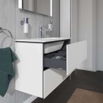 DURAVIT - L-Cube Umyvadlová skříňka Compact, 55x82x39 cm, 2 zásuvky, lesklá bílá LC625702222