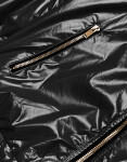 Krátká černá dámská bunda kapucí (B8077-1) odcienie czerni