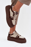 Dámské sneakersy na platformě Big Star SS274356 leopardí hnědo-bežové 39
