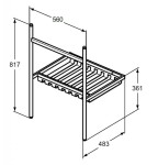 IDEAL STANDARD - Conca Kovový podstavec pro umyvadlo 60 cm, hedvábná černá E2531XG