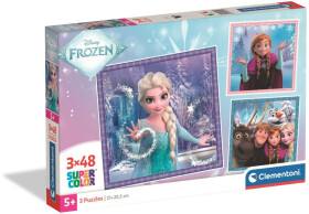 Puzzle 3x48 dílků Čtvercové Ledové království - Clementoni