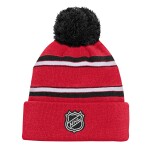 Outerstuff Dětská zimní čepice Chicago Blackhawks NHL Jacquard Cuffed Knit With Pom
