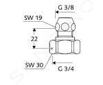 SCHELL - Příslušenství Šroubení k vodoměru, chrom 065110699