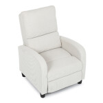 TV a relaxační křeslo, manuální polohování push back, potah manšestrová béžová látka