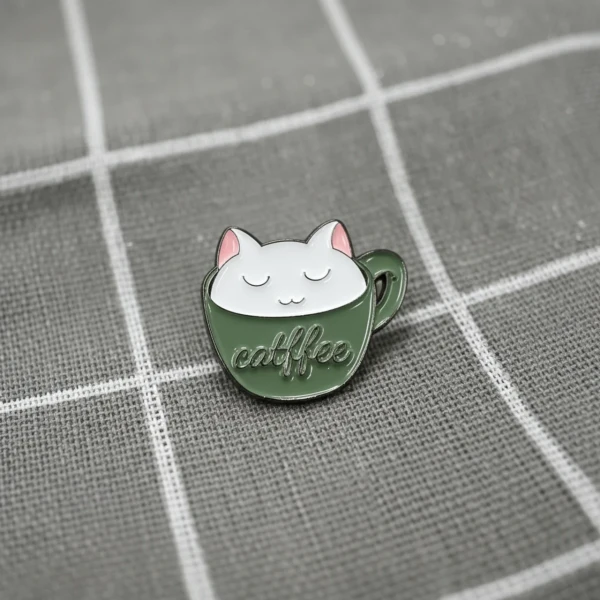 Pinarna.cz Catffee - bílá kočička v zeleném hrníčku